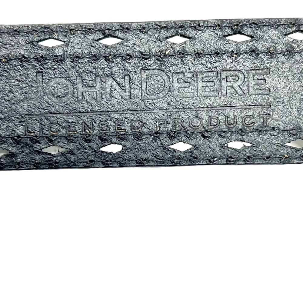 John Deere women's Black Embossed Leather Belt with Rhinestone Buckle sz XL NWOT